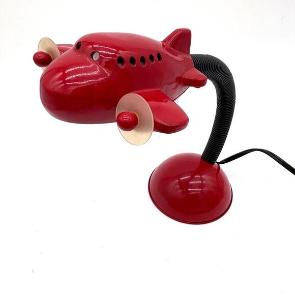 Vintage Dayton Hudson Airplane Kids Desk Lamp Red Aviation Gooseneck Deco Works - Picture 1 of 13